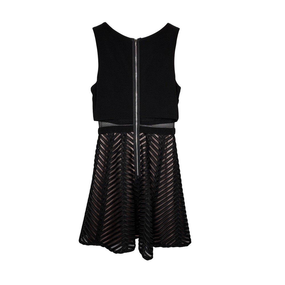 Betsy & Adam Black Sheer Illusion Mesh Party Fit & Flare‎ Dress Cocktail Size 4 - Picture 4 of 11